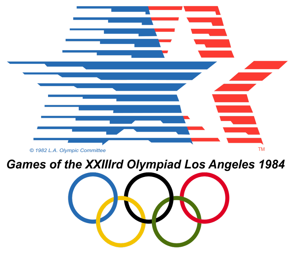 Emblème et anneaux olympiques · Los Angeles 1984