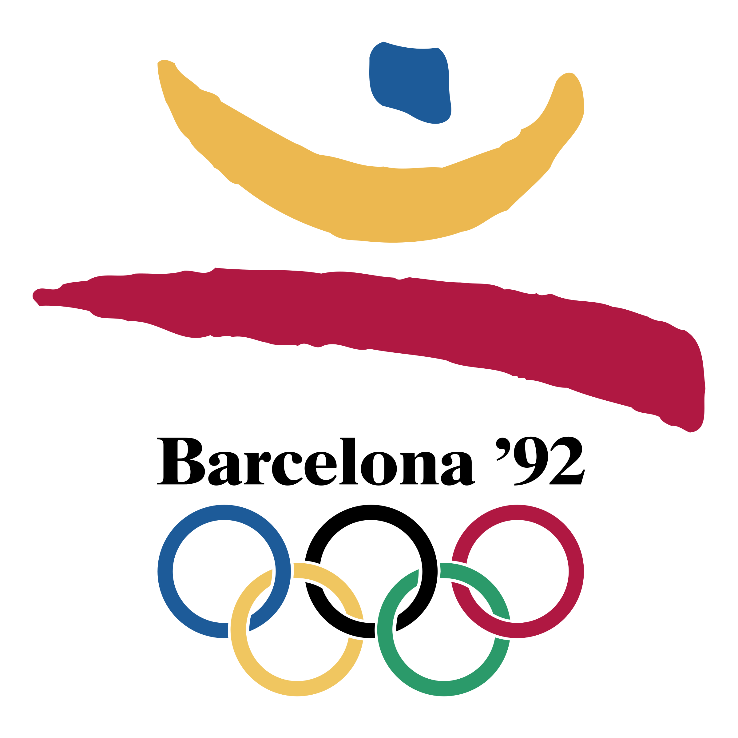 Emblème et anneaux olympiques · Barcelone 1992